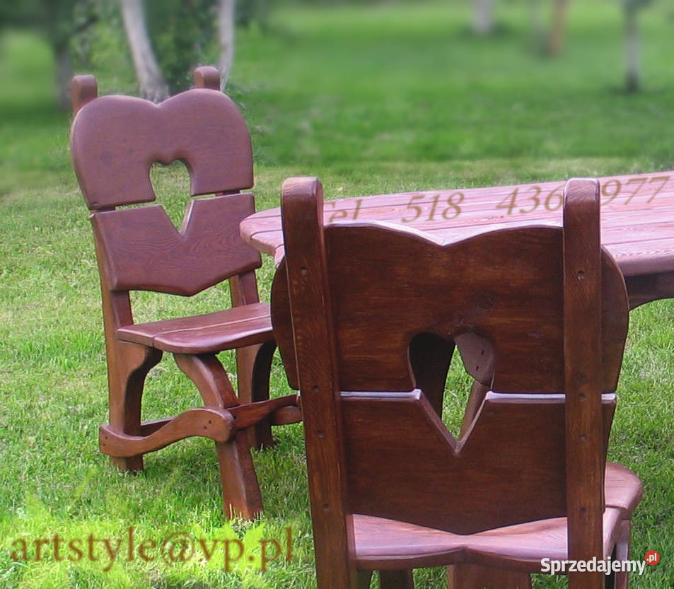 Meble ogrodowe krzesła i stół Meble drewniane opolskie Opole