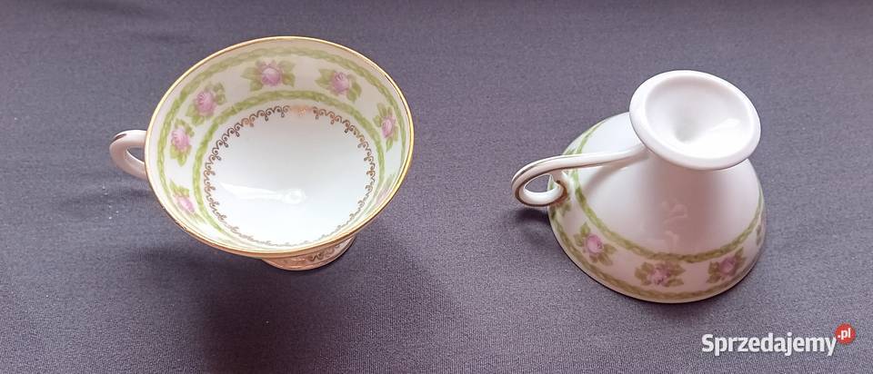 Dwie filiżanki do mokki przełom XIX i XX w Porcelana i szkło Koźminek