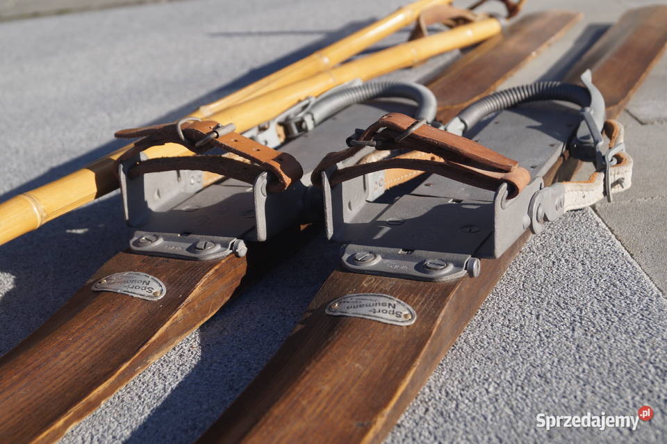 Stare narty jesionowe 180 Neumann kijki Pozostałe podkarpackie Pruchnik