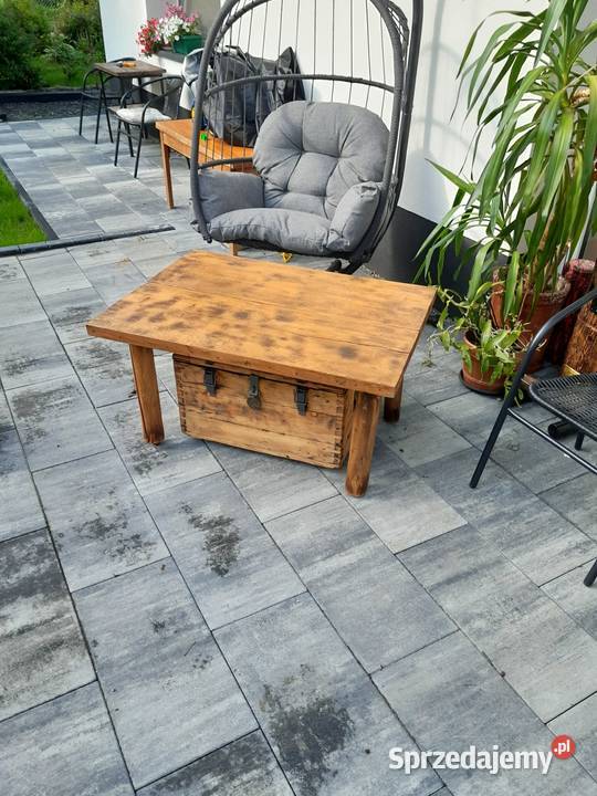 Stolik kawowy dębowy z wysuwaną skrzynią na 70cm Jedlicze