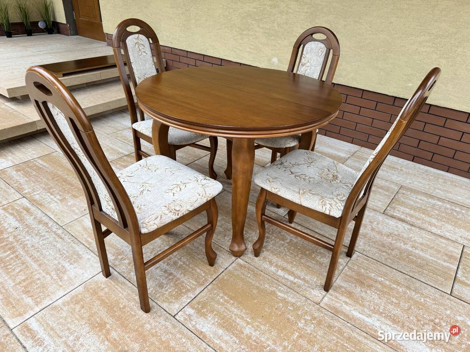 Krzesła stylowe gięte nogi Ludwikowe do stołu Sulbiny