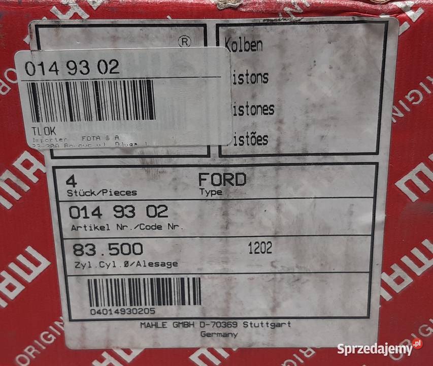 TŁOKI FORD SIERRA ESCORT ORION MONDEO P100 18 TD Mielęcin