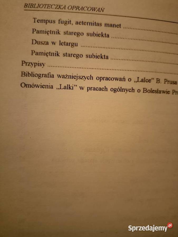 Lalka Prusa analizy literatury lektury szkolne Warszawa sprzedam