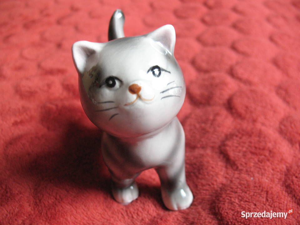 KOT pręgowany 85 x 4 x 8 Figurka z porcelany Siedlce