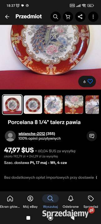 Zestaw 6x filiżanka 6x talerzyk Warszawa
