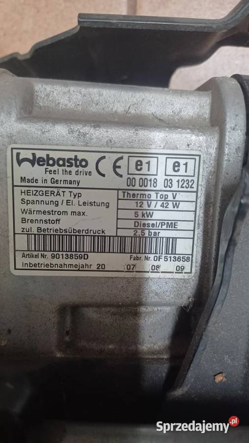 Webasto VW Tiguan 5N0815005C Diesel osobowe Rakoniewice sprzedam