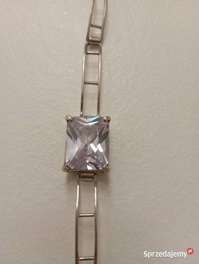 Bransoletka srebrna z dużą cyrkonią Radom sprzedam