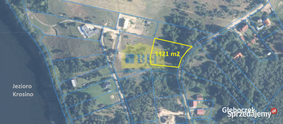 Działka 3412 m2 Jeziorem Krosino zachodniopomorskie Głęboczek