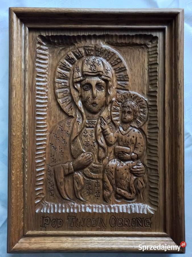 Płaskorzeźby drewniane dąb wielkopolskie Krajenka