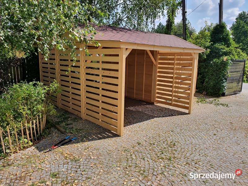 Wiata garażowa 4 z pomieszczeniem gospodarczym i Parzymiechy sprzedam