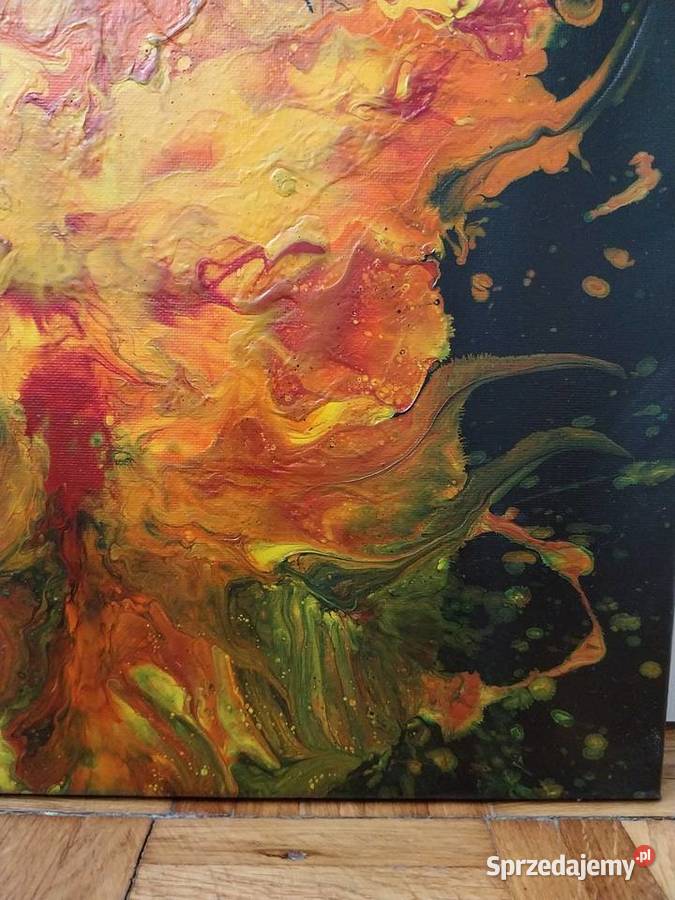 Żółty Ptak z Ulicy Sezamkowej obraz pouring