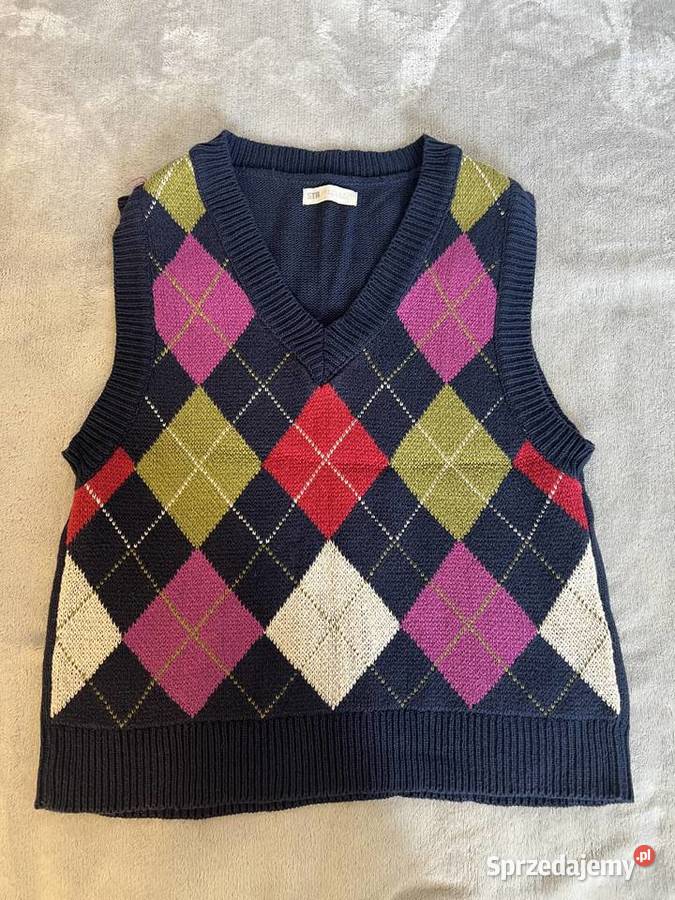 Sweter bez rękawów kamizelka granatowa Rozmiar 38(M) Jasło