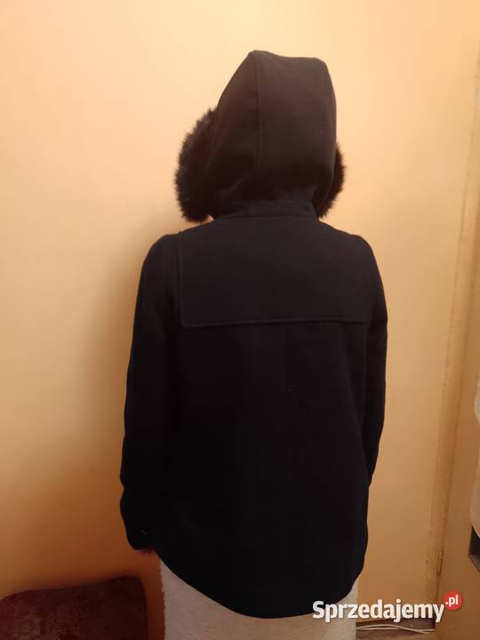 38M ZARAGranatowy płaszcz z Futrzanym kapturem małopolskie