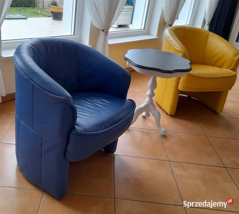 Dwa fotele z naturalnej miekkiej skóry 2 fotele zachodniopomorskie Kołobrzeg
