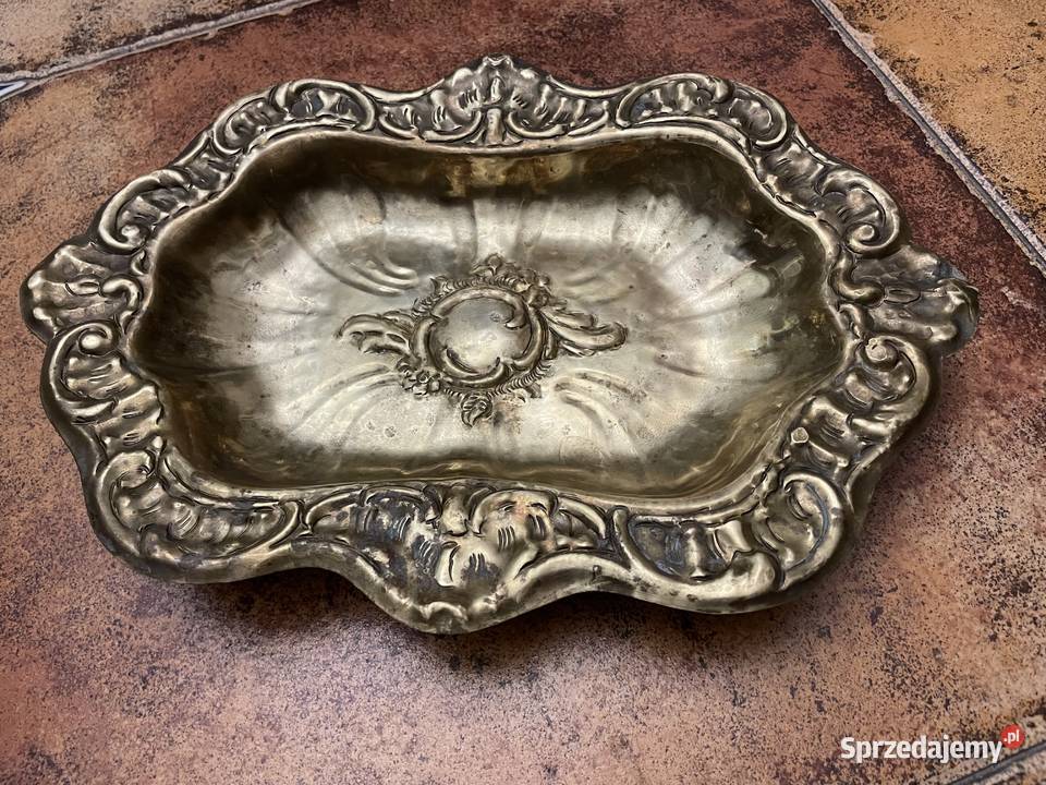 Stara piękna patera z mosiądzu Łódź