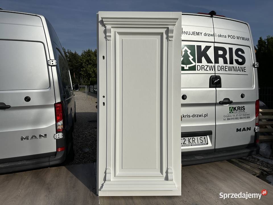 Drzwi drewniane zewnętrzne z klamką schlage CAŁA Poznań