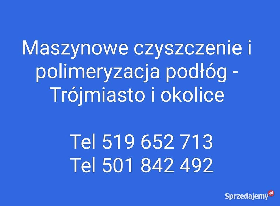 Maszynowe czyszczenie i polimeryzacja posadzek Sprzątanie biur i obiektów Tczew