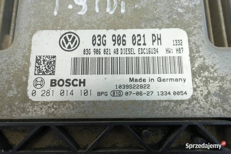 VW Caddy 19 TDI KOMPUTER SILNIKA sterownik MODUŁ osobowe Chełm