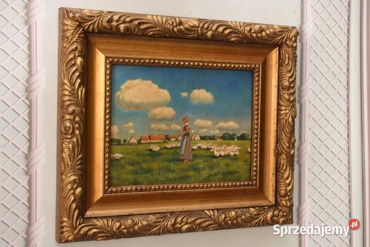 Józef Rapacki Pejzaż Polskiej Wsi Gęsiarka