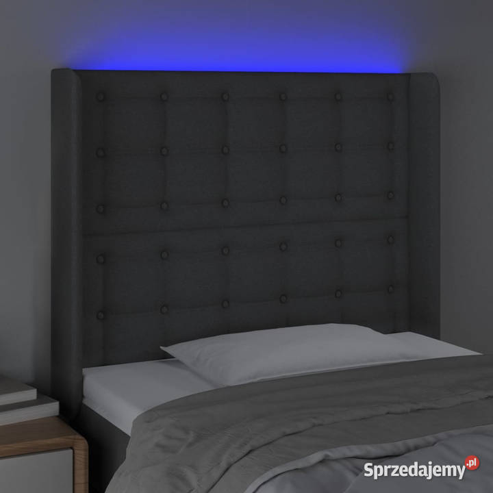 Zagłówek do łóżka z LED ciemnoszary 83x16x118128 Warszawa sprzedam