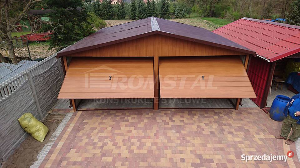 Garaż Blaszany Drewnopodobny 65x5m Dwuspadowy Brzeg