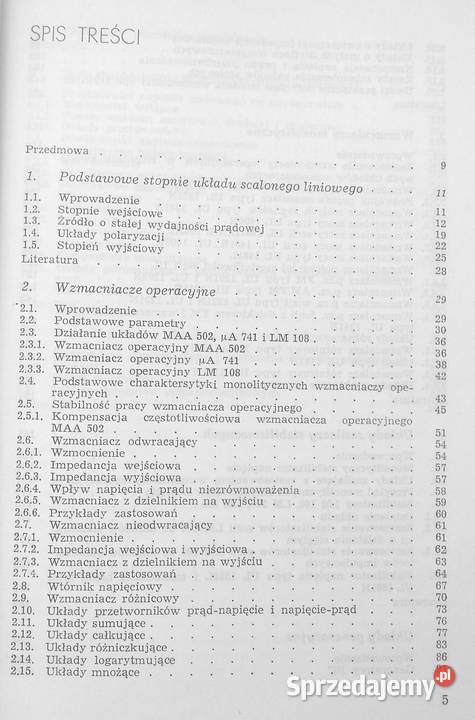 T Układy scalone liniowe i ich zastosowanie technika, nauki techniczne Warszawa