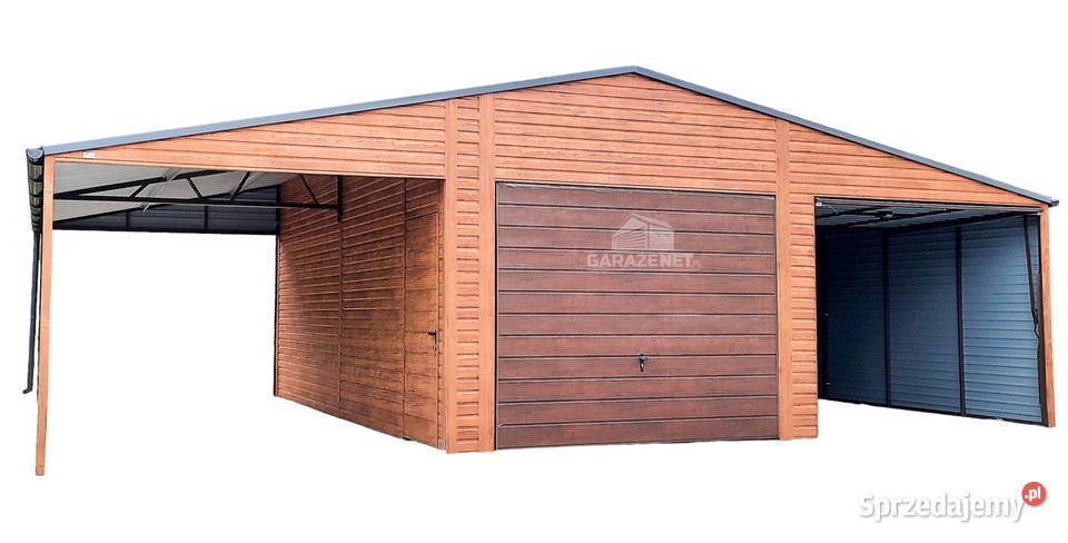 GARAŻ BLASZANY 65m x 6m 3m WIATA DWUSPAD DRZWI Łapanów