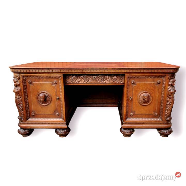 Ogromny neorenesansowy komplet gabinetowy z 1925 Meble Wrocław sprzedam