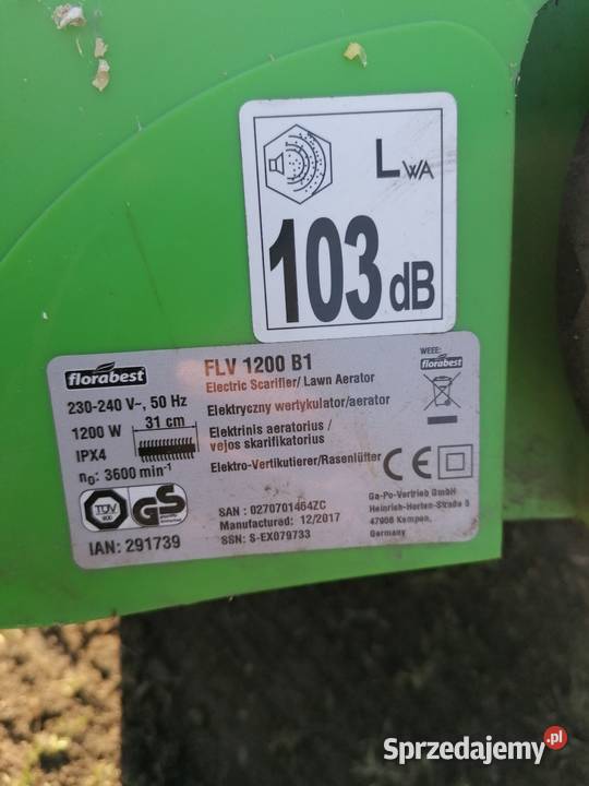Wertykulator elektryczny florabest fl 1200 b1 Wertykulatory i areatory