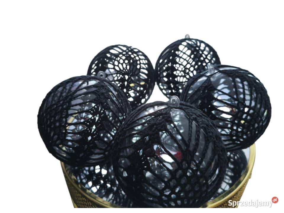 Czarne bombki szydełkowe średnica 10 czarny podkarpackie Ropczyce sprzedam