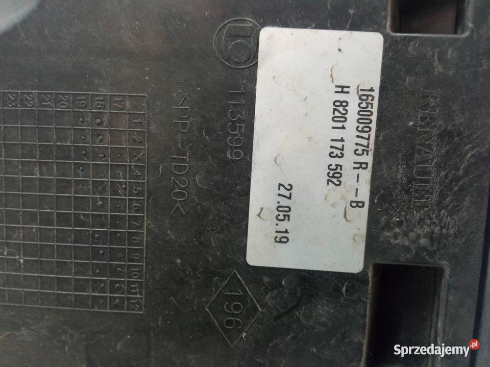 OBUDOWA FILTRA POWIETRZA 165009775R 16 Dacia Rok produkcji 2019 Filtry sprzedam