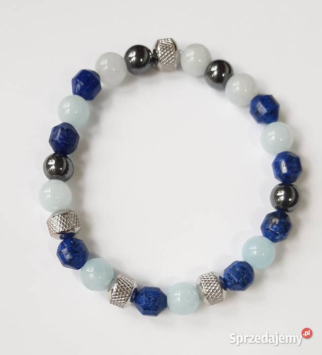 BRANSOLETKA KAMIEŃ LAPIS LAZULI HEMATYT Częstochowa