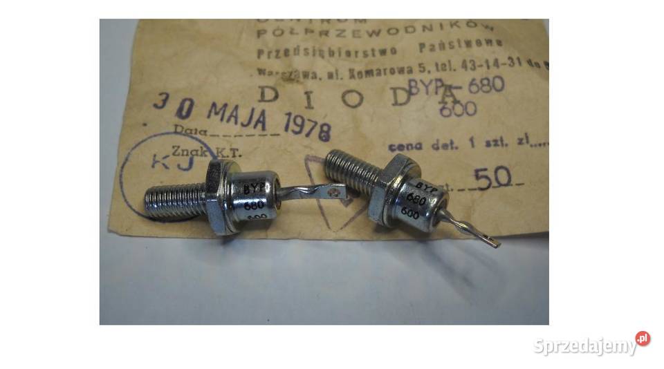 Dioda prostownicza BYP680 600 5A 600V Unitra Gdańsk