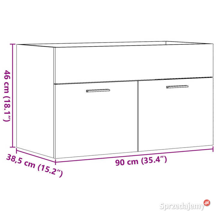 Szafka pod umywalkę dąb sonoma 90x385x46 Warszawa