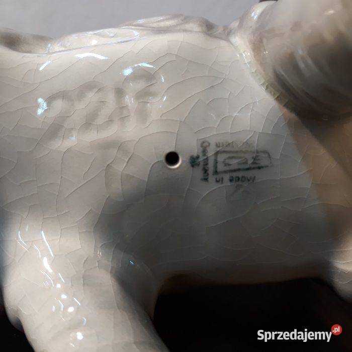 Słoń zabytkowa figurka porcelanowa sygnowana Olkusz sprzedam