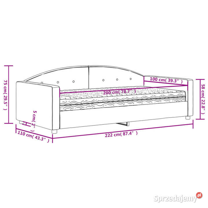 Sofa z materacem do spania ciemnozielona aksamit Warszawa