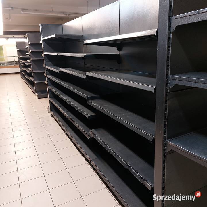 Regały sklepowe antracytowe różne rodzaje Sklep Limanowa