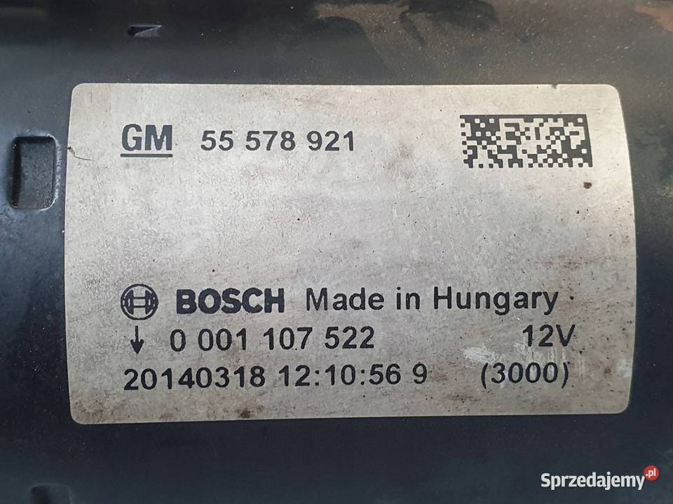 ROZRUSZNIK Opel Meriva B 14 16V bosch 0001107522 osobowe Motoryzacja Chełm