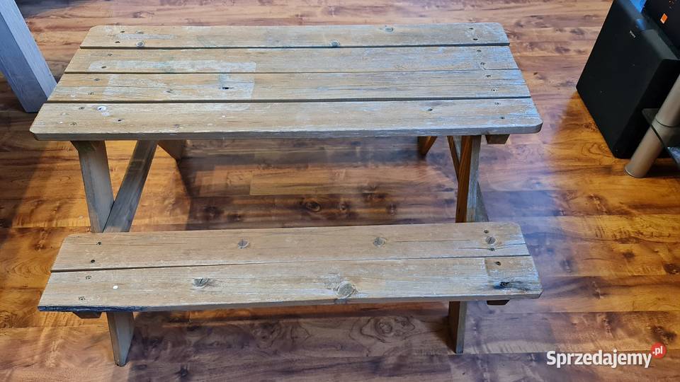 Ława drewniana dzieci z siedziskami niemieckiej Chorzów