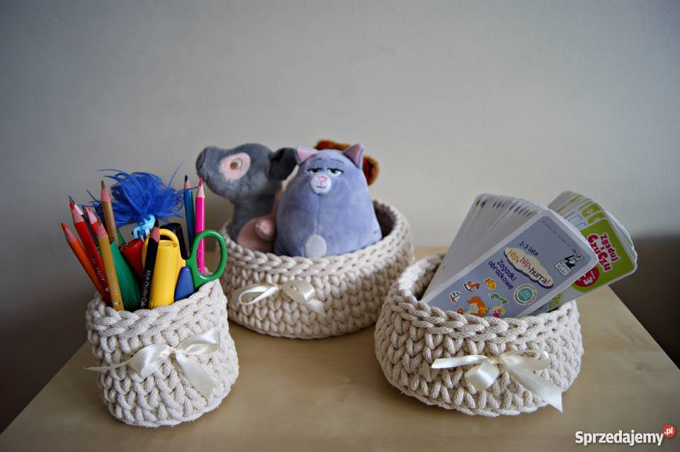 Koszyki ze sznurka bawełnianego komplet 3 kujawsko-pomorskie Bydgoszcz