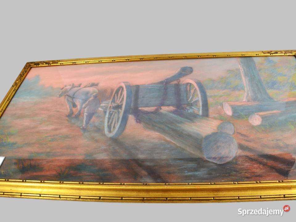 Pastel Na wyrębie Charles Poupaert 18741935 Malarstwo mazowieckie Bronisze sprzedam