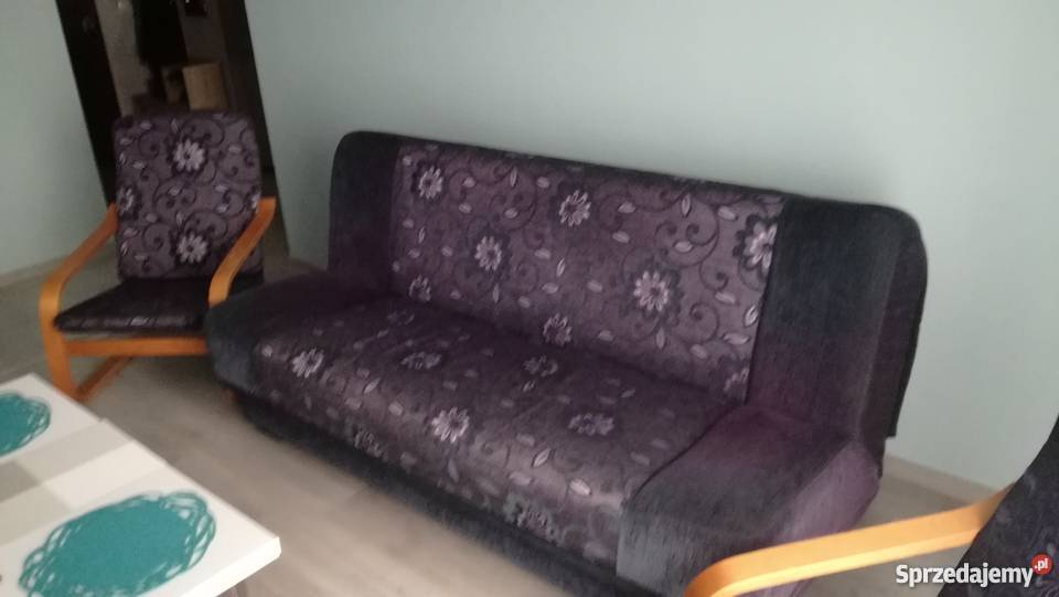 Zestaw wersala 2 fotele fioletowy Meble dolnośląskie Wrocław