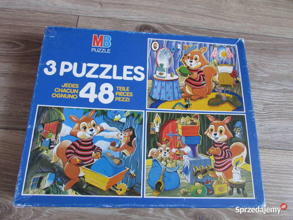 puzzle 3w1 zestaw zwierzęta wiewiórki 23 x 19 Zabawki małopolskie Kraków