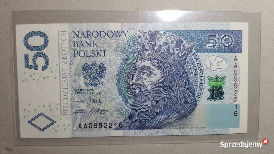 RZADKOŚĆ 50 Złotych 2012 s AA UNC Warszawa
