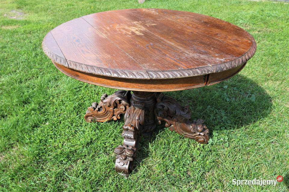 Stół drewniany rzeźbiony antyk