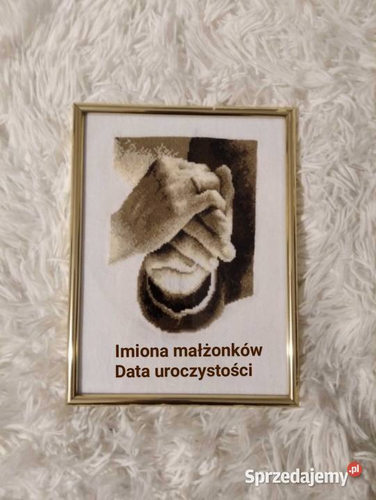 Personalizowane pamiątki ślubne haft krzyżykowy warmińsko-mazurskie Olsztyn