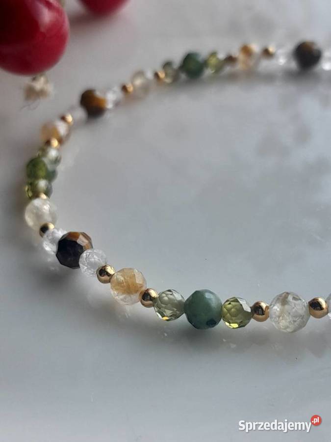 Kamienie naturalne Cytryn Perydot Jaspis Bransoletki Dębica sprzedam