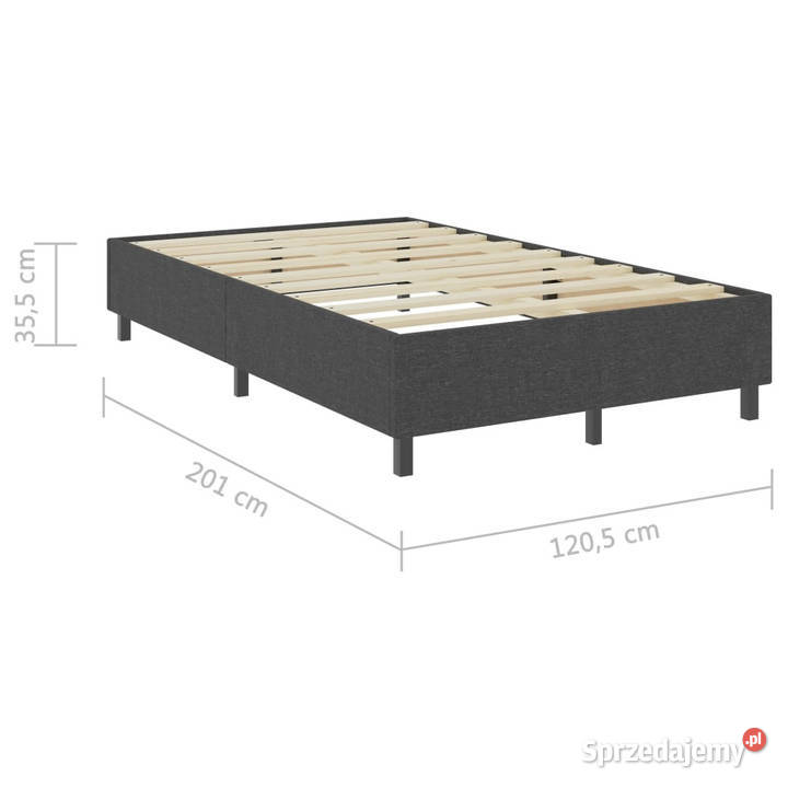 Łóżko kontynentalne szare tapicerowane 120x200 sprzedam