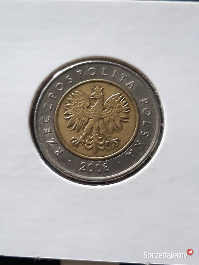 5 złotych 2008 r 2 około mennicza wielkopolskie Konin sprzedam