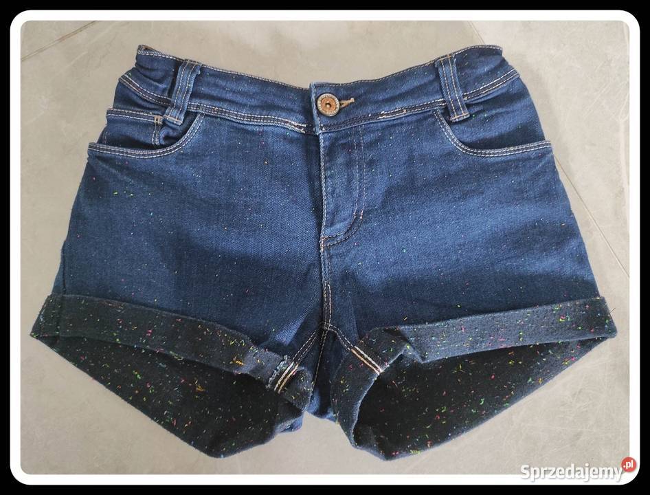 2 pary Spodenki jeansowe szorty 34 XS granatowe Spodnie Płock